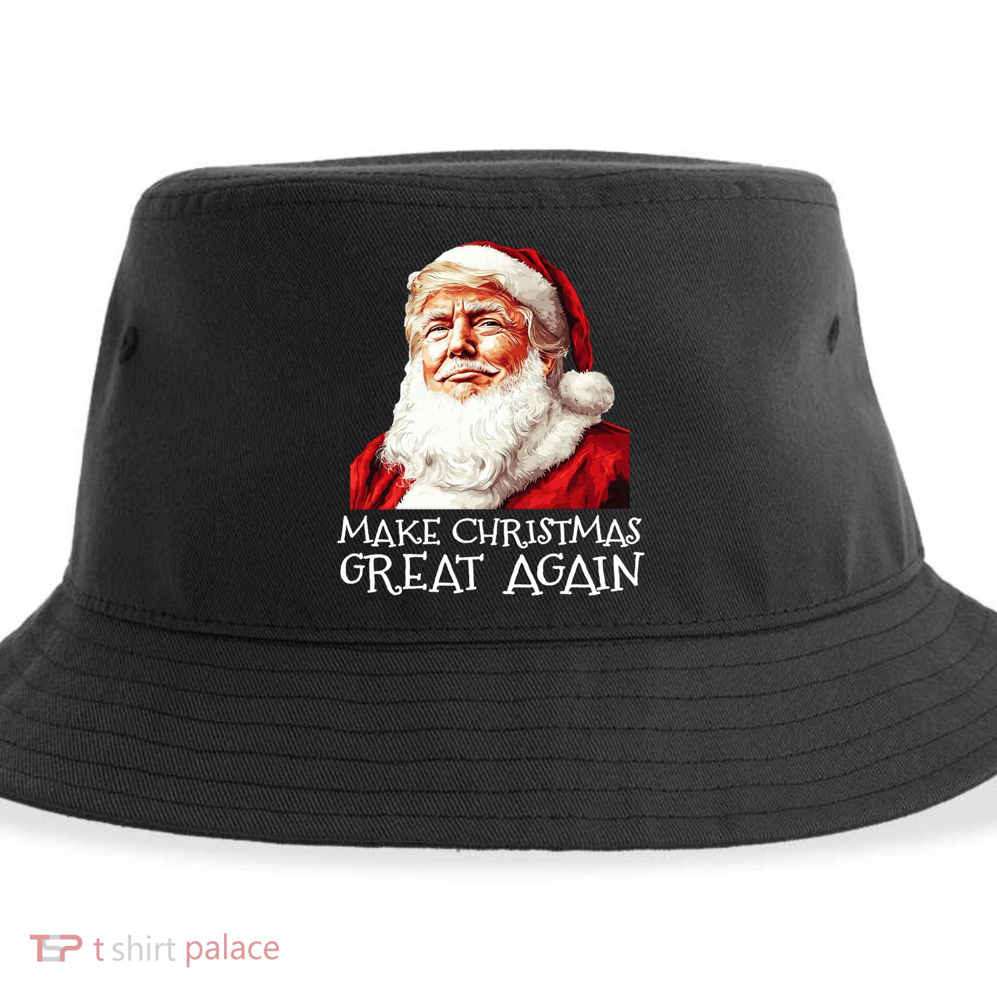 Make A Christmas Great Again Xmas President Trump Maga Santa Sustainable Bucket Hat