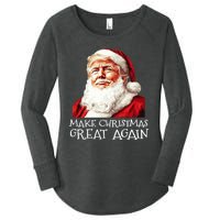 Make A Christmas Great Again Xmas President Trump Maga Santa Women's Perfect Tri Tunic Long Sleeve Shirt