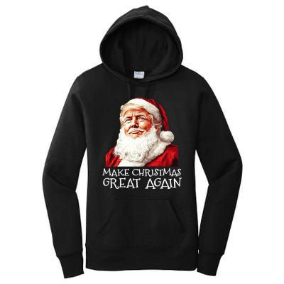 Make A Christmas Great Again Xmas President Trump Maga Santa Women's Pullover Hoodie