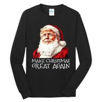 Make A Christmas Great Again Xmas President Trump Maga Santa Tall Long Sleeve T-Shirt