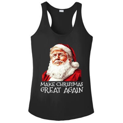 Make A Christmas Great Again Xmas President Trump Maga Santa Ladies PosiCharge Competitor Racerback Tank