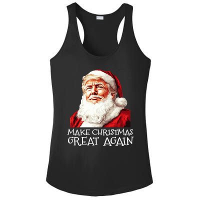 Make A Christmas Great Again Xmas President Trump Maga Santa Ladies PosiCharge Competitor Racerback Tank