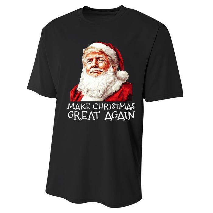 Make A Christmas Great Again Xmas President Trump Maga Santa Performance Sprint T-Shirt