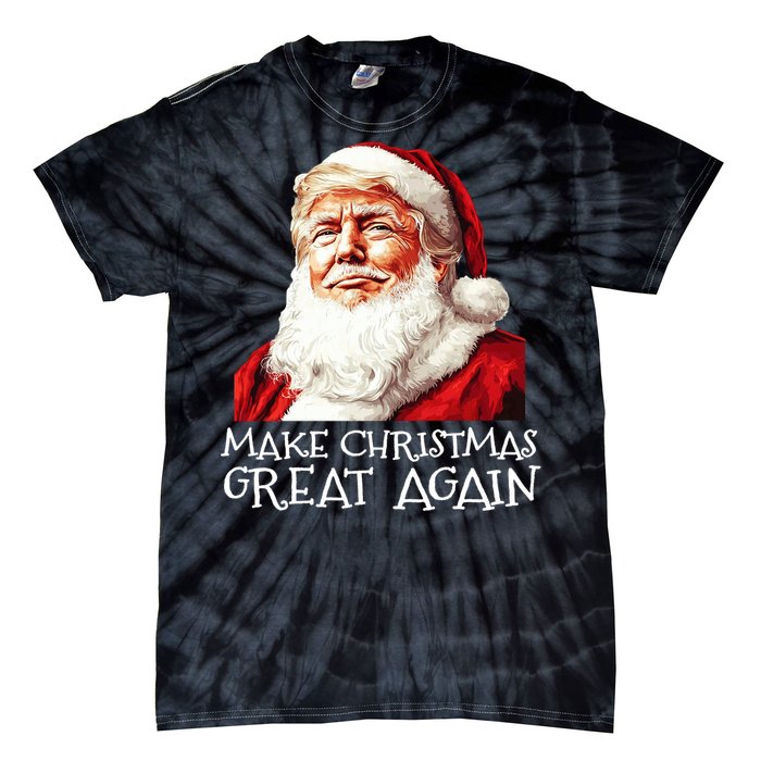 Make A Christmas Great Again Xmas President Trump Maga Santa Tie-Dye T-Shirt