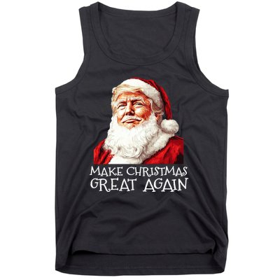 Make A Christmas Great Again Xmas President Trump Maga Santa Tank Top