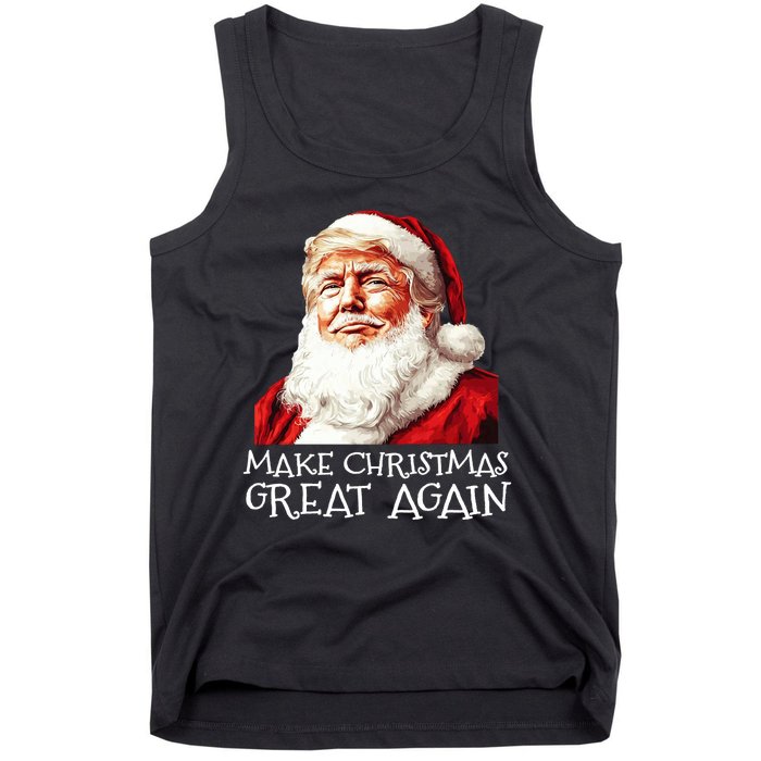 Make A Christmas Great Again Xmas President Trump Maga Santa Tank Top