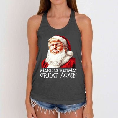 Make A Christmas Great Again Xmas President Trump Maga Santa Women's Knotted Racerback Tank