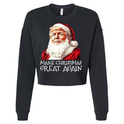 Make A Christmas Great Again Xmas President Trump Maga Santa Cropped Pullover Crew