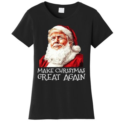 Make A Christmas Great Again Xmas President Trump Maga Santa Women's T-Shirt