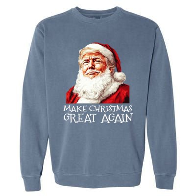 Make A Christmas Great Again Xmas President Trump Maga Santa Garment-Dyed Sweatshirt