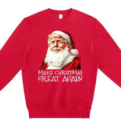 Make A Christmas Great Again Xmas President Trump Maga Santa Premium Crewneck Sweatshirt