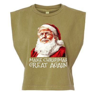 Make A Christmas Great Again Xmas President Trump Maga Santa Garment-Dyed Women's Muscle Tee