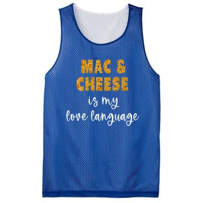 Mac And Cheese Is My Love Language Funny Valentines Food Lover Gift Mesh Reversible Basketball Jersey Tank