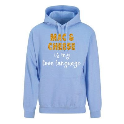 Mac And Cheese Is My Love Language Funny Valentines Food Lover Gift Unisex Surf Hoodie