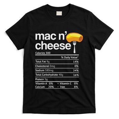 Mac And Cheese Nutrition Funny Thanksgiving Mac Cheese T-Shirt
