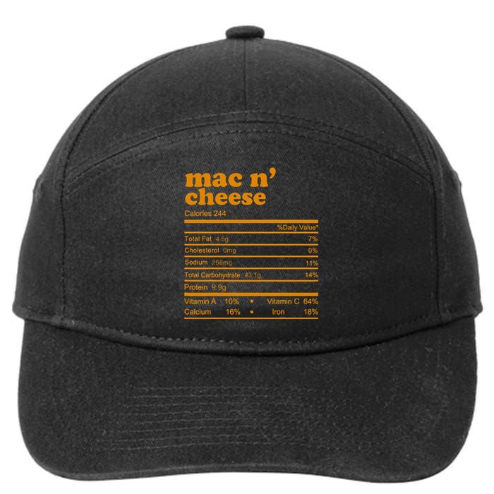 Mac And Cheese Nutrition Facts 2021 Thanksgiving Nutrition 7-Panel Snapback Hat