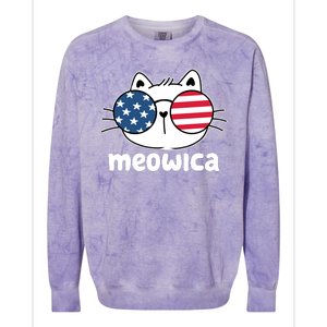 Meowica America Cat Cute Colorblast Crewneck Sweatshirt