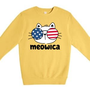 Meowica America Cat Cute Premium Crewneck Sweatshirt