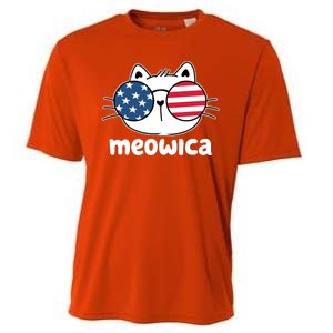 Meowica America Cat Cute Cooling Performance Crew T-Shirt