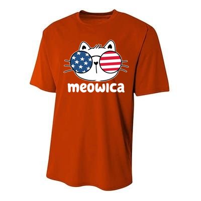 Meowica America Cat Cute Performance Sprint T-Shirt