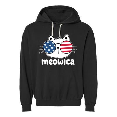 Meowica America Cat Cute Garment-Dyed Fleece Hoodie