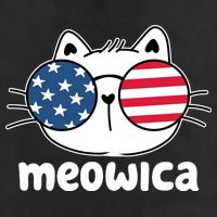 Meowica America Cat Cute 7 Panel Mesh Trucker Snapback Hat