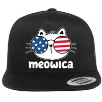 Meowica America Cat Cute Flatbill Hat