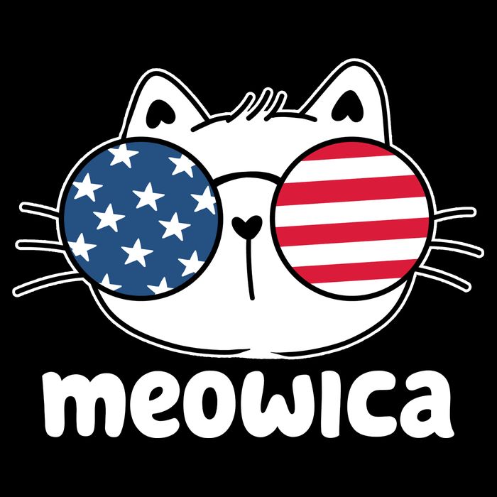 Meowica America Cat Cute Flatbill Hat