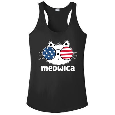 Meowica America Cat Cute Ladies PosiCharge Competitor Racerback Tank