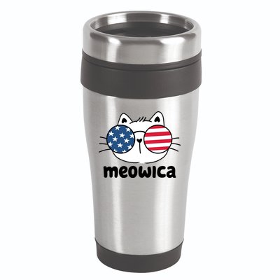 Meowica America Cat Cute 16oz Travel Tumbler