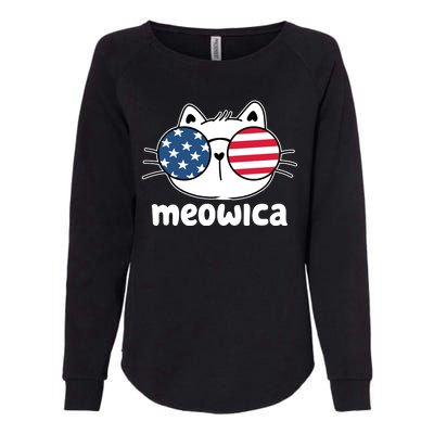 Meowica America Cat Cute Womens California Wash Sweatshirt