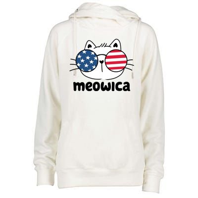 Meowica America Cat Cute Womens Funnel Neck Pullover Hood