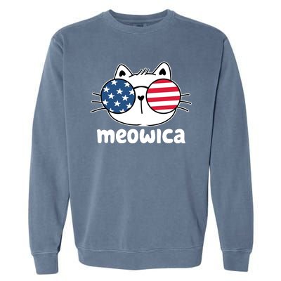 Meowica America Cat Cute Garment-Dyed Sweatshirt