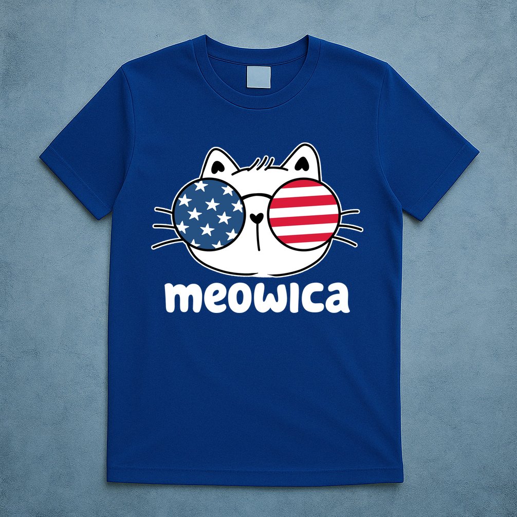 Meowica America Cat Cute T-Shirt