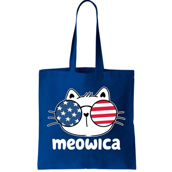 Meowica America Cat Cute Tote Bag