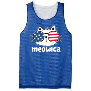 Meowica America Cat Cute Mesh Reversible Basketball Jersey Tank