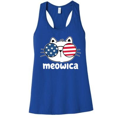 Meowica America Cat Cute Women's Racerback Tank