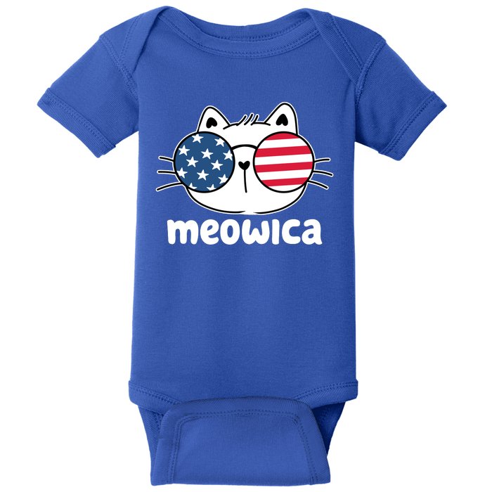 Meowica America Cat Cute Baby Bodysuit