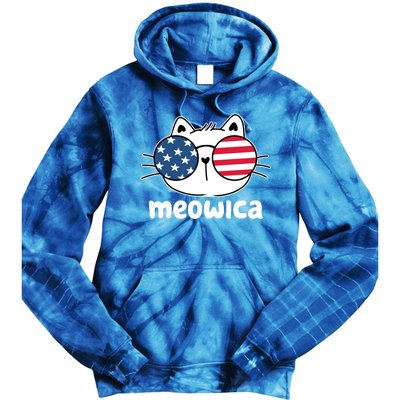 Meowica America Cat Cute Tie Dye Hoodie