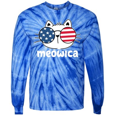 Meowica America Cat Cute Tie-Dye Long Sleeve Shirt