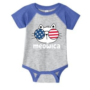 Meowica America Cat Cute Infant Baby Jersey Bodysuit