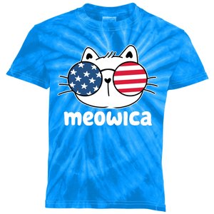 Meowica America Cat Cute Kids Tie-Dye T-Shirt