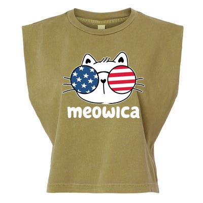 Meowica America Cat Cute Garment-Dyed Women's Muscle Tee