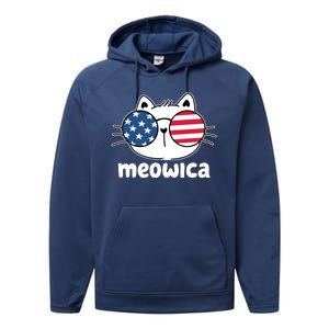 Meowica America Cat Cute Performance Fleece Hoodie