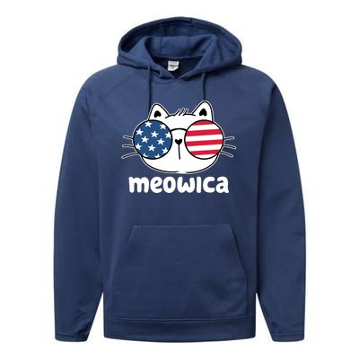 Meowica America Cat Cute Performance Fleece Hoodie