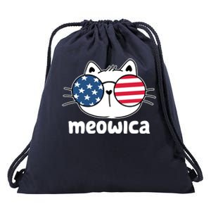 Meowica America Cat Cute Drawstring Bag