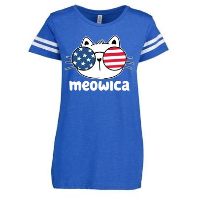 Meowica America Cat Cute Enza Ladies Jersey Football T-Shirt