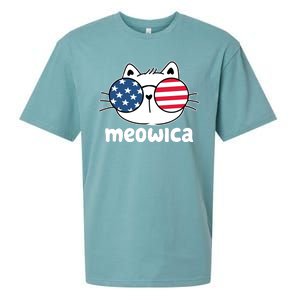 Meowica America Cat Cute Sueded Cloud Jersey T-Shirt