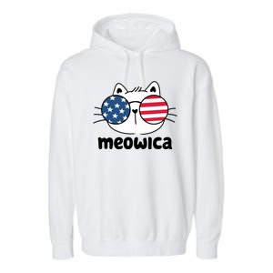 Meowica America Cat Cute Garment-Dyed Fleece Hoodie