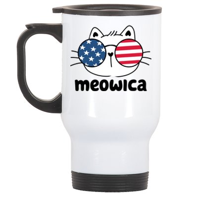 Meowica America Cat Cute Stainless Steel Travel Mug